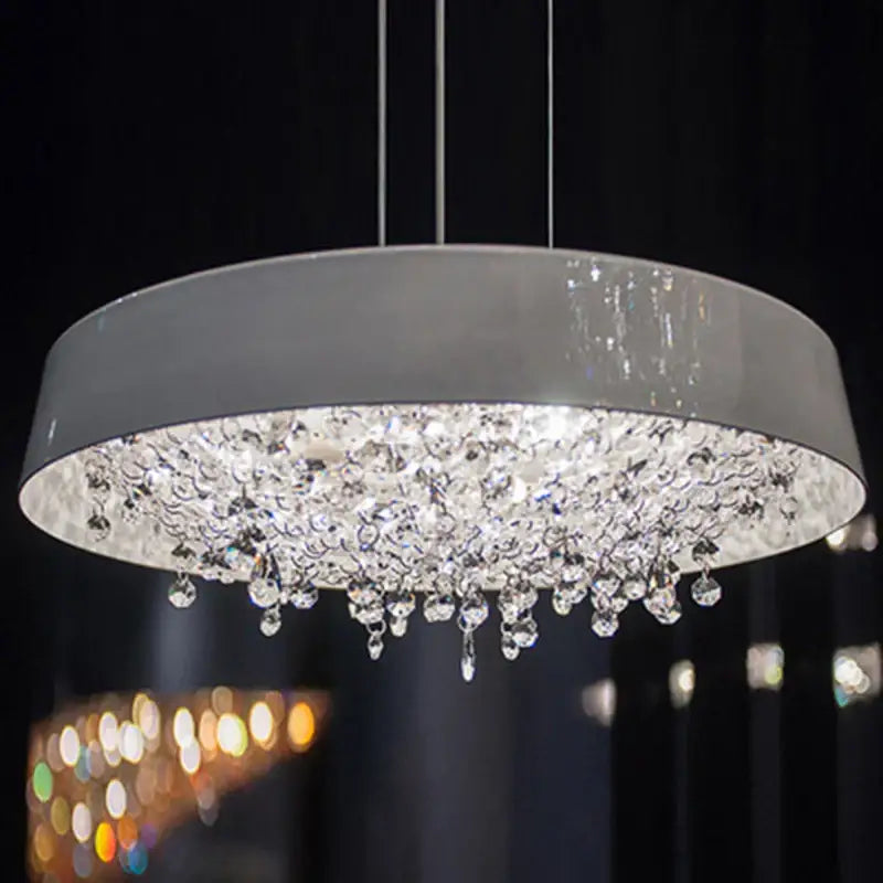 Modern white clear crystal pendant light for living room