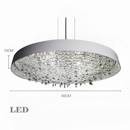 Modern white clear crystal pendant light for living room