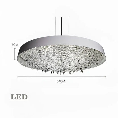 Modern white clear crystal pendant light for living room