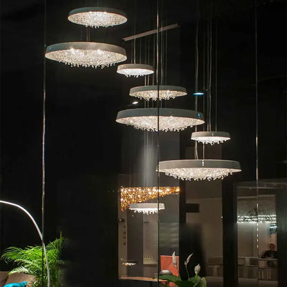 Modern white clear crystal pendant light for living room