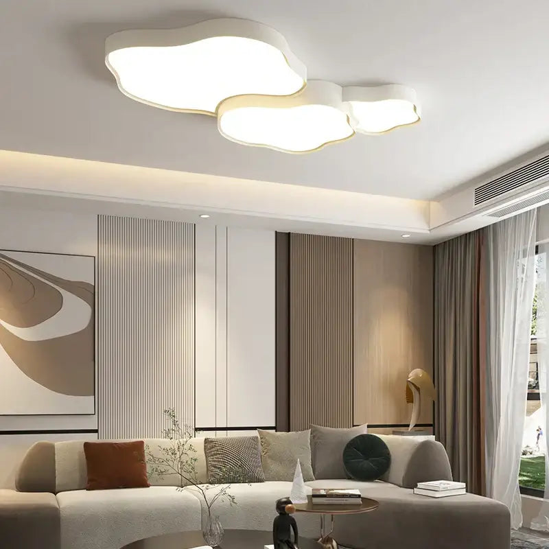 Modern white cloud ceiling chandelier for bedroom or living room