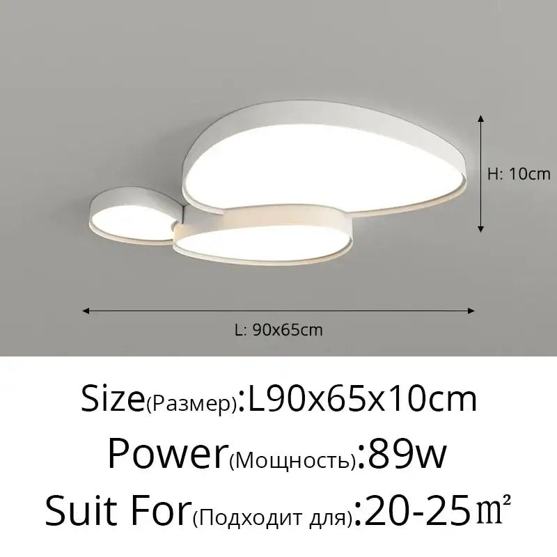 Modern white cloud ceiling lights for living room oval led panels