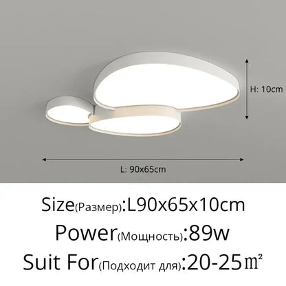 Modern white cloud ceiling lights for living room oval led panels