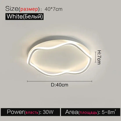 Modern white cloud led ceiling lamp for minimalist bedroom