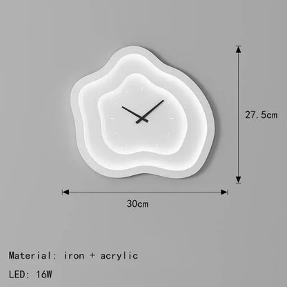 Modern white cloud led wall lamp bedroom dimmable sconce clock