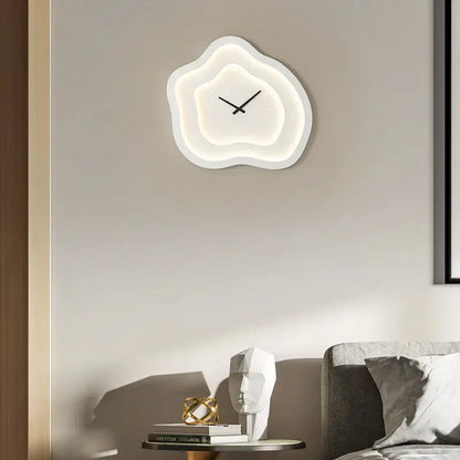 Modern white cloud led wall lamp bedroom dimmable sconce clock