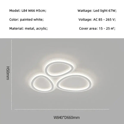 Modern white cloud ring led ceiling light for living room