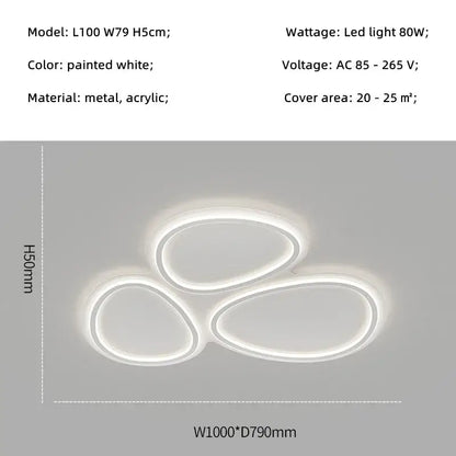 Modern white cloud ring led ceiling light for living room