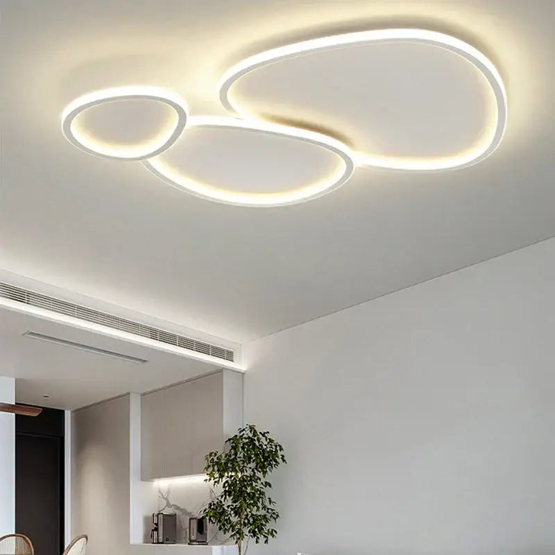 Modern white cobblestone led ceiling lights living room chandelier