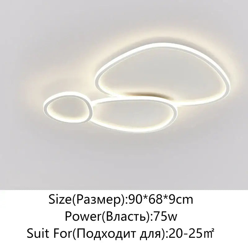 Modern white cobblestone led ceiling lights living room chandelier