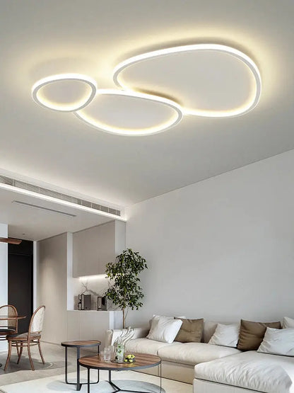Modern white cobblestone led ceiling lights living room chandelier