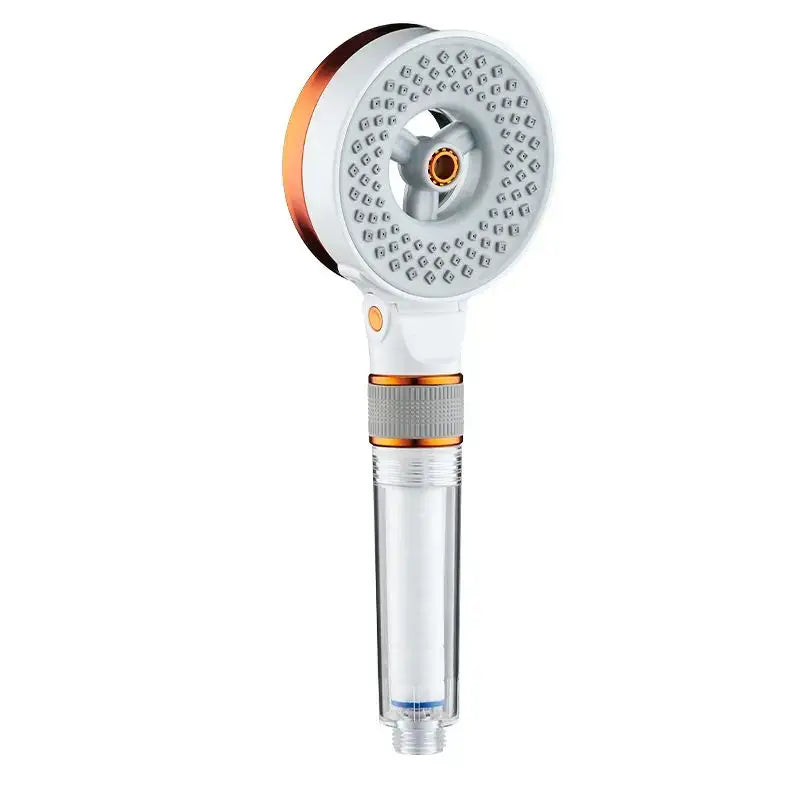 Modern white & copper dual sided high pressure showerhead bathroom