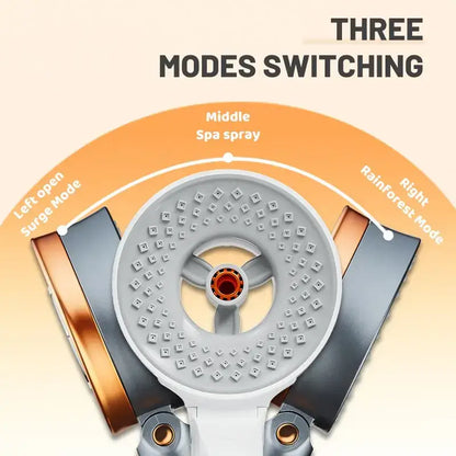 Modern white & copper dual sided high pressure showerhead bathroom