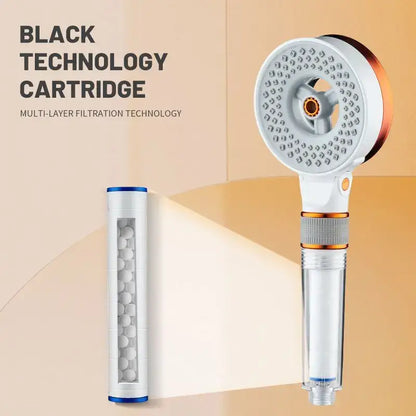 Modern white & copper dual sided high pressure showerhead bathroom