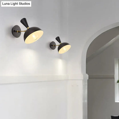 Modern white & copper rotating node dome sconce bedroom light