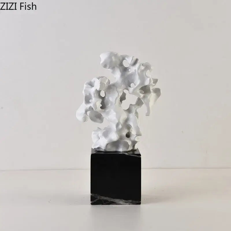 Modern white coral creative resin sculpture living room decor