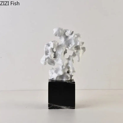 Modern white coral creative resin sculpture living room decor