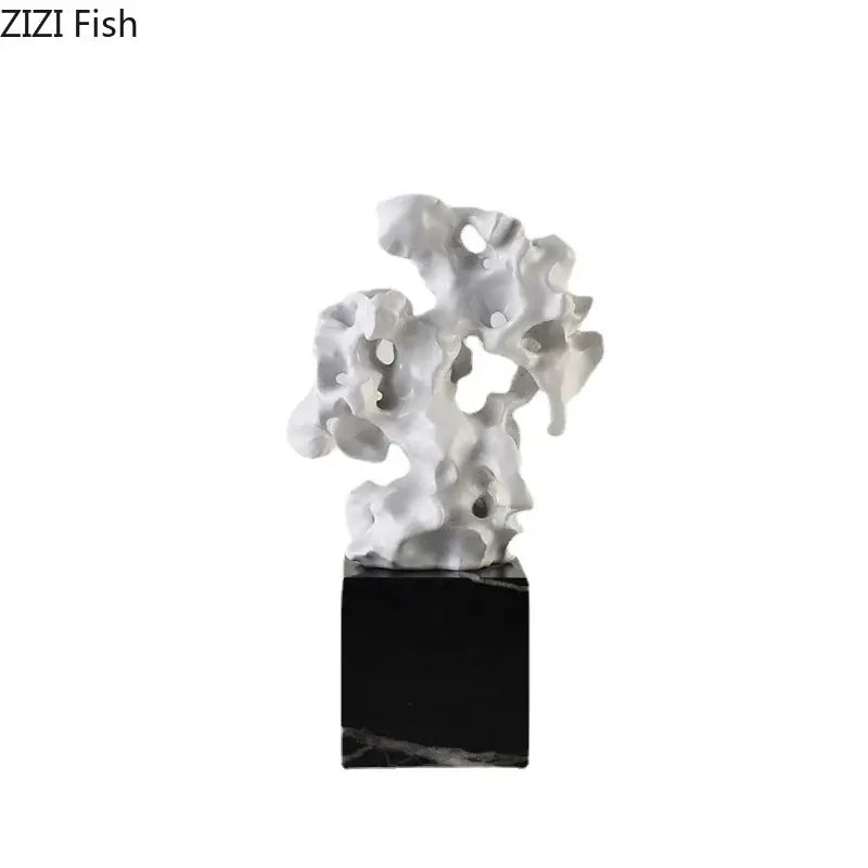 Modern white coral creative resin sculpture living room decor