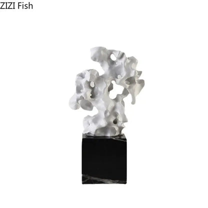 Modern white coral creative resin sculpture living room decor
