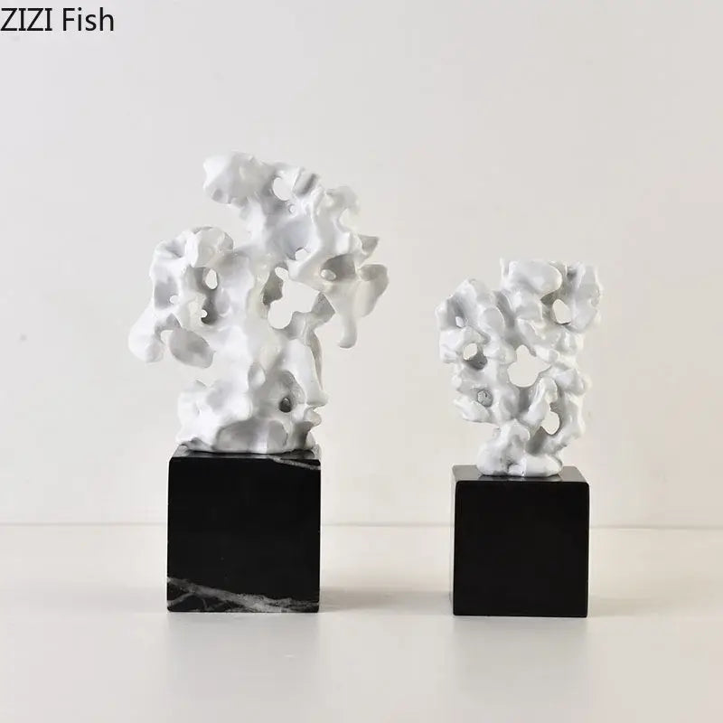 Modern white coral creative resin sculpture living room decor