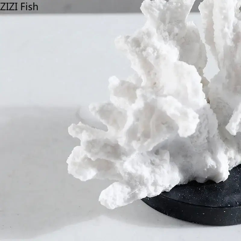 Modern white coral resin sculpture living room desk decor