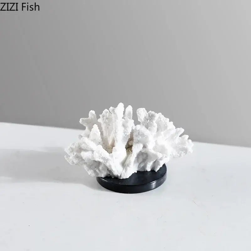Modern white coral resin sculpture living room desk decor