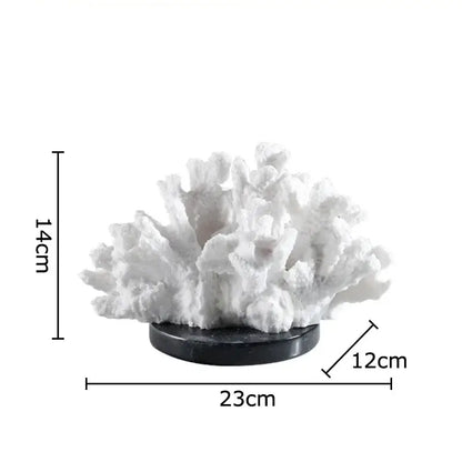 Modern white coral resin sculpture living room desk decor