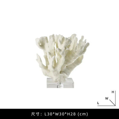 Modern white coral tree resin sculpture living room decor