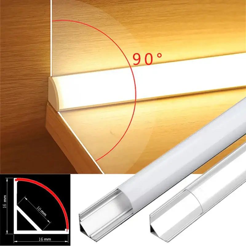 Modern white corner aluminum profile for led strip lights kitchen