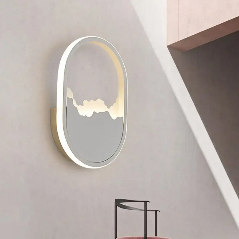 Modern white cracked design oval sconce lamp for stairway lighting