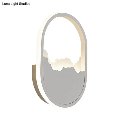 Modern white cracked design oval sconce lamp for stairway lighting