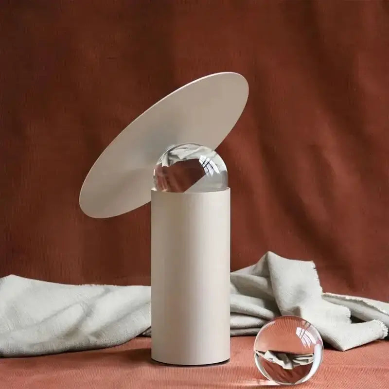Modern white crystal ball table lamp for bedroom minimalist design