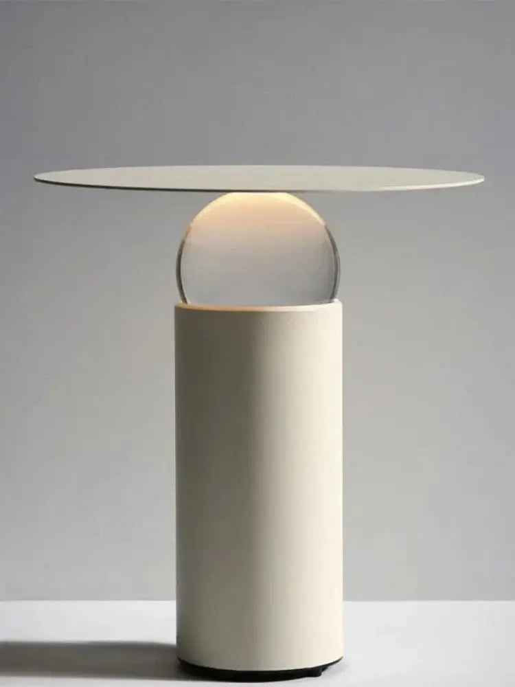Modern white crystal ball table lamp for bedroom minimalist design