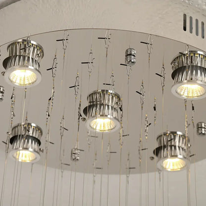 Modern white crystal ring pendant chandelier for dining room