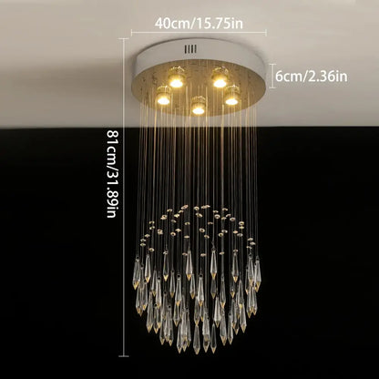 Modern white crystal ring pendant chandelier for dining room