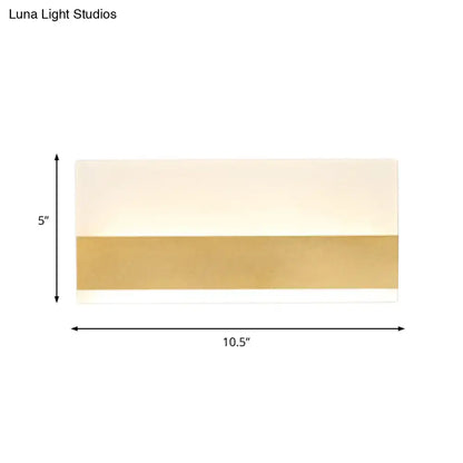Modern white cuboid design wall sconce bedroom warm light