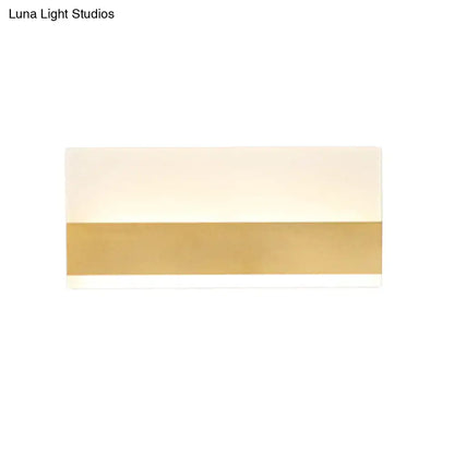 Modern white cuboid design wall sconce bedroom warm light