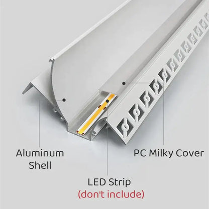 Modern white curved led aluminum profile living room recessed light