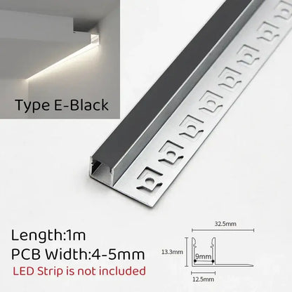 Modern white curved led aluminum profile living room recessed light