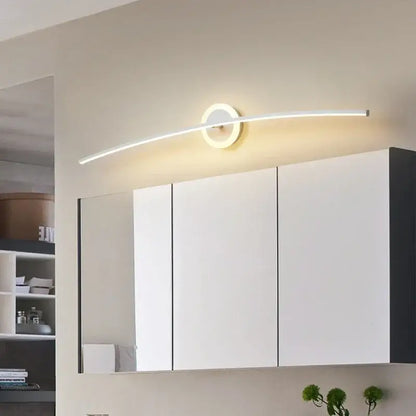 Modern white curved led wall lamp for bathroom living room