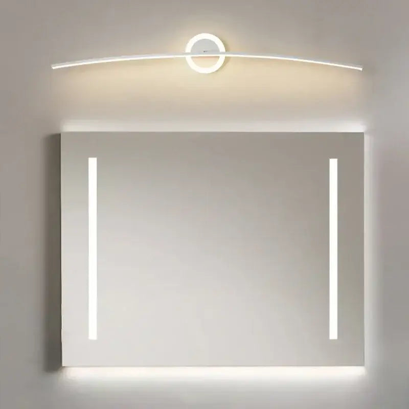 Modern white curved led wall lamp for bathroom living room