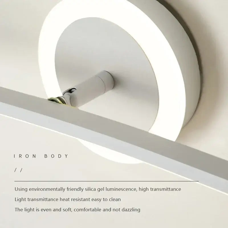 Modern white curved led wall lamp for bathroom living room
