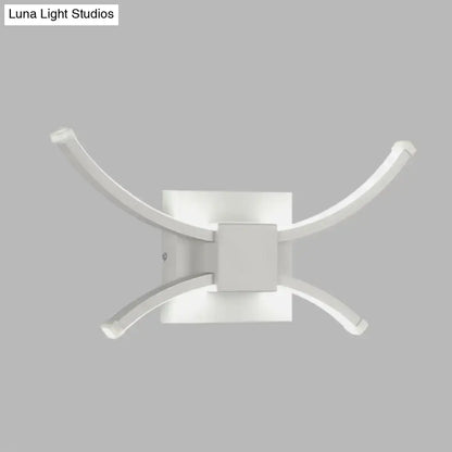 Modern white curved led wall light bedroom 110v-120v sconce