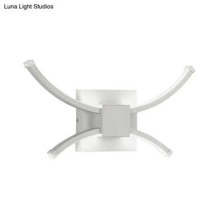Modern white curved led wall light bedroom 110v-120v sconce