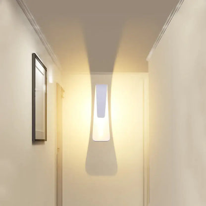 Modern white curved wall light – living room warm white light