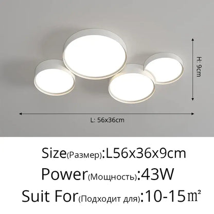 Modern white cylinder led chandelier light for living room