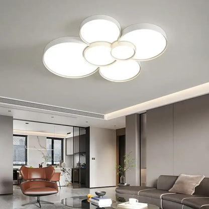 Modern white cylinder led chandelier light for living room
