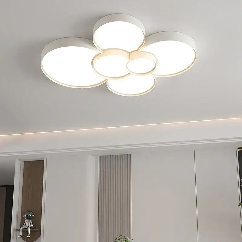 Modern white cylinder led chandelier light for living room