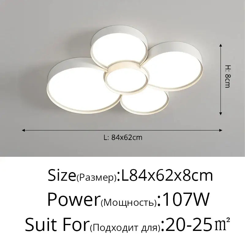 Modern white cylinder led chandelier light for living room