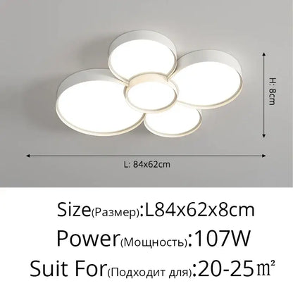 Modern white cylinder led chandelier light for living room